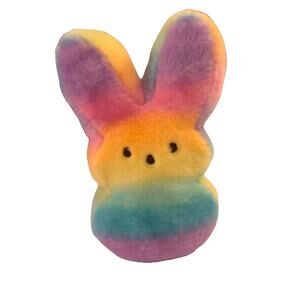 NWOT 2025 PEEPS EASTER BUNNY 14" TYE-DYE RAINBOW STUFFED PLUSH Tie Dye